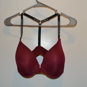 Victoria's Secret VS burgundy front closure Uplift semi demi bra 34DDD EUC